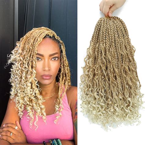 blonde and black crochet braids